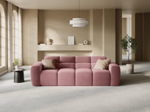 CANAPEA LISA, 4 LOCURI, 265 CM, ROZ, TAPITERIE DIN CATIFEA, DESIGN DEOSEBIT