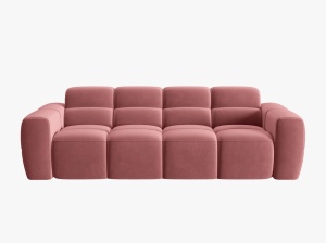 CANAPEA LISA, 4 LOCURI, 265 CM, ROZ, TAPITERIE DIN CATIFEA, DESIGN DEOSEBIT - Img 2