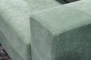 CANAPEA, LOUNGER 220CM, STRUCTURA DE LEMN SI STOFA, VERDE/NEGRU, COD 43758, MODEL DEOSEBIT - Img 3