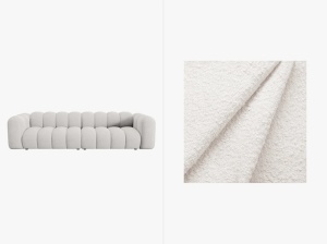 CANAPEA LUPIN, 4 LOCURI, 288 CM, DIVERSE NUANTE, TAPITERIE BOUCLE, DESIGN DEOSEBIT - Img 3