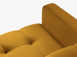 CANAPEA MAMAIA, 2 LOCURI, 152 CM, GALBEN 68/NEGRU, TAPITERIE DIN CATIFEA, DESIGN DEOSEBIT - Img 6