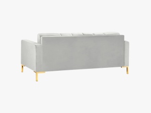 CANAPEA MAMAIA, 2 LOCURI, 152 CM, GRI DESCHIS 03/AURIU, TAPITERIE DIN CATIFEA, DESIGN DEOSEBIT - Img 4