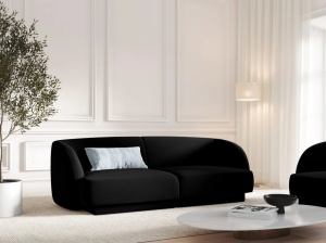 CANAPEA MILEY, 2 LOCURI, 180 CM, NEGRU 19, TAPITERIE DIN CATIFEA, DESIGN DEOSEBIT