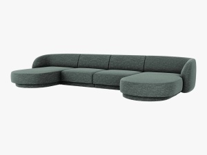 CANAPEA MILEY, 5 LOCURI, 330 CM, VERDE 78, TAPITERIE CHENILLE, DESIGN DEOSEBIT