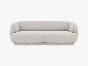 CANAPEA MILEY, CU 2 LOCURI, ARGINTIU, CU TAPITERIE DIN TEXTIL CHENILLE EDEN, MICADONI