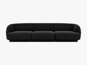 CANAPEA MILEY, CU 3 LOCURI, GRI ANTRACIT, CU TAPITERIE DIN TEXTIL CHENILLE EDEN, MICADONI