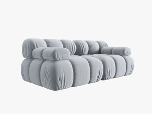 CANAPEA MODULARA BELLIS, 2 LOCURI, 188 CM, ALBASTRU DESCHIS 80, TAPITERIE DIN CATIFEA, DESIGN DEOSEBIT - Img 5