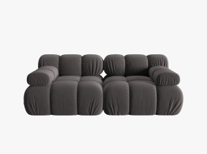 CANAPEA MODULARA BELLIS, 2 LOCURI, 188 CM, GRI INCHIS 97, TAPITERIE DIN CATIFEA, DESIGN DEOSEBIT - Img 4