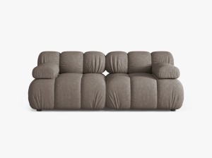 CANAPEA MODULARA BELLIS, CU 2 LOCURI, CAPPUCCINO, CU TAPITERIE DIN TEXTIL STRUCTURAT LIBERTY, MICADONI