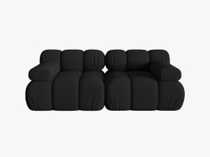 CANAPEA MODULARA BELLIS, CU 2 LOCURI, NEGRU, CU TAPITERIE DIN TEXTIL 3D SONIC, MICADONI