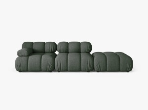 CANAPEA MODULARA BELLIS, PE DREAPTA, VERDE INCHIS, CU TAPITERIE DIN TEXTIL STRUCTURAT LIBERTY, MICADONI