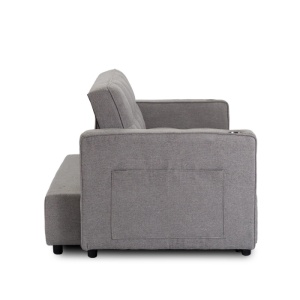 CANAPEA RABATABILA, ARTIM MEBLE, REALIZAT DIN MATERIAL TEXTIL GRI INCHIS SI METAL, STIL MODERN - Img 8