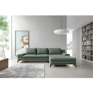 CANAPEA SELBY, MODEL DREAPTA, VERDE, DIN TEXTIL, METAL SI LEMN, SPATIU DEPOZITARE, STIL SCANDINAV, TK - Img 2