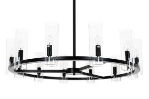 CANDELABRU CANDEL CROWN, CONFECTIONAT DIN METAL SI STICLA, STIL MODERN
