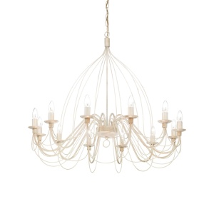 CANDELABRU CORTE SP12, ALB ANTIC, DIN METAL, STIL CLASIC
