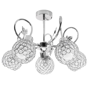 Candelabru cu lampă de cristal cu frunze metalice APP636-5C