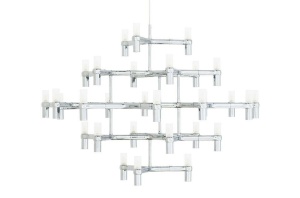 CANDELABRU CU LED-URI ATOMIC GRANDE, CROM, DIN METAL, STIL MODERN, B2
