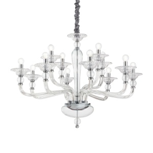 CANDELABRU DANIELI SP12, TRANSPARENT, DESIGN MODERN, IDEAL LUX