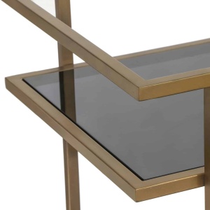 CARUCIOR PENTRU SERVIRE XO, 212969, AURIU PERIAT, CONFECTIONAT DIN METAL SI STICLA, STIL MODERN - Img 3