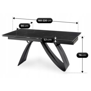 CEL MAI MIC PRET!!!MASA EXTENSIBILA 160-220CM, ARTIM MEBLE, REALIZATA DIN METAL SI CERAMICA, CULOARE MARMURA NEAGRA/NEGRU, STIL MODERN - Img 8