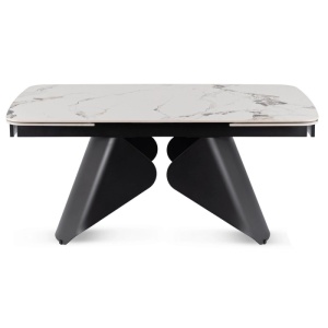 CEL MAI MIC PRET!!!MASA EXTENSIBILA 160-240CM, ARTIM MEBLE, REALIZATA DIN METAL SI CERAMICA, CULOARE MARMURA ALBA/NEGRU, STIL MODERN