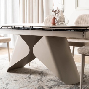 CEL MAI MIC PRET!!!MASA EXTENSIBILA 160-240CM, ARTIM MEBLE, REALIZATA DIN METAL SI CERAMICA, CULOARE MARMURA ALBA/CREM, STIL MODERN - Img 9