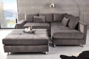 COLTAR 220CM, CATIFEA GRI ARGINTIU CU TABURET, MODEL DEOSEBIT, ARTIM GROUP SELECTION