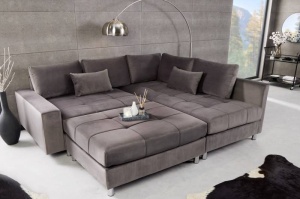 COLTAR 220CM, CATIFEA GRI ARGINTIU CU TABURET, MODEL DEOSEBIT, ARTIM GROUP SELECTION - Img 2