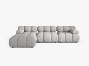 COLTAR BELLIS, CU 4 LOCURI, GRI DESCHIS, CU TAPITERIE DIN TEXTIL STRUCTURAT LIBERTY, MICADONI