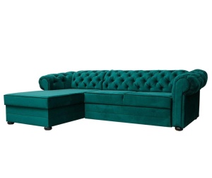 COLTAR EXTENSIBIL STANGA, VALENTINO VERDE, DIN STOFA DE CALITATE SUPERIOARA