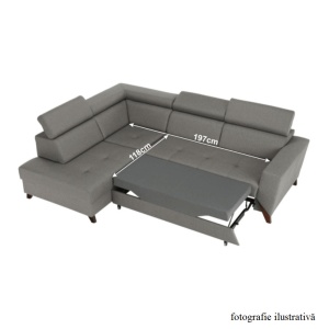 COLTAR KONKORD, MODEL STANGA, MENTOL/NUC, DIN TEXTIL, EXTENSIBIL, SPATIU DEPOZITARE, STIL MODERN, TK - Img 4