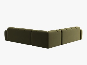 COLTAR LISA, 6 LOCURI, 310 CM, VERDE OLIVE, TAPITERIE DIN CATIFEA, DESIGN DEOSEBIT - Img 4