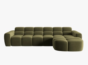 COLTAR LISA, DREAPTA, 5 LOCURI, 310 CM, VERDE OLIVE, TAPITERIE DIN CATIFEA, DESIGN DEOSEBIT - Img 3