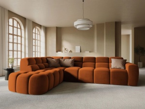COLTAR LISA, STANGA, 5 LOCURI, 293 CM, SCORTISOARA, TAPITERIE DIN CATIFEA, DESIGN DEOSEBIT