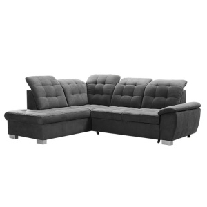 COLTAR MELEK, MODEL STANGA, GRI INCHIS, DIN TESATURA CANYON, EXTENSIBIL, SPATIU DEPOZITARE, STIL MODERN, TK - Img 1