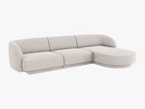 COLTAR MILEY DREAPTA, 4 LOCURI, 255 CM, GRI DESCHIS 06, TAPITERIE CHENILLE, DESIGN DEOSEBIT