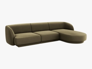 COLTAR MILEY DREAPTA, 4 LOCURI, 255 CM, VERDE 77, TAPITERIE DIN CATIFEA, DESIGN DEOSEBIT - Img 2