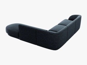 COLTAR MILEY DREAPTA, 6 LOCURI, 258 CM, ALBASTRU 86, TAPITERIE CHENILLE, DESIGN DEOSEBIT - Img 2