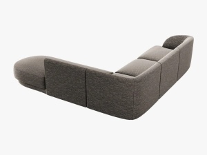 COLTAR MILEY DREAPTA, 6 LOCURI, 258 CM, GRI 16, TAPITERIE CHENILLE, DESIGN DEOSEBIT - Img 2