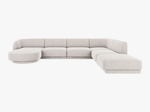 COLTAR MILEY DREAPTA, 6 LOCURI, 327 CM, GRI DESCHIS 06, TAPITERIE CHENILLE, DESIGN DEOSEBIT