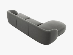 COLTAR MILEY STANGA, 4 LOCURI, 255 CM, GRI DESCHIS 13, TAPITERIE DIN CATIFEA, DESIGN DEOSEBIT - Img 3