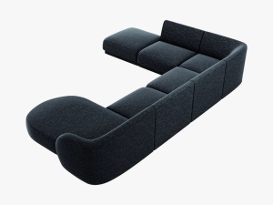 COLTAR MILEY STANGA, 6 LOCURI, 327 CM, ALBASTRU 86, TAPITERIE CHENILLE, DESIGN DEOSEBIT - Img 2