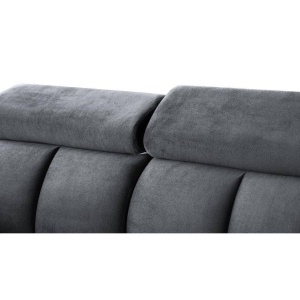 COLTAR MODERN DEOSEBIT, GOMEZ STANGA 267CM, DIN CATIFEA DE CULOARE GRI INCHIS, CONFORT SPORIT - Img 4