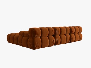 COLTAR MODULAR BELLIS, 4 LOCURI, 282 CM, SCORTISOARA 56, TAPITERIE DIN CATIFEA, DESIGN DEOSEBIT - Img 2