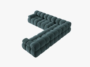 COLTAR MODULAR BELLIS, 5 LOCURI, 282 CM, VERDE PETROL 87, TAPITERIE DIN CATIFEA, DESIGN DEOSEBIT - Img 4