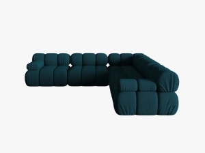 COLTAR MODULAR BELLIS, ALBASTRU MARIN, CU TAPITERIE DIN TEXTIL 3D SONIC, MICADONI