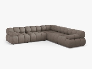 COLTAR MODULAR BELLIS, CAPPUCCINO, CU TAPITERIE DIN TEXTIL STRUCTURAT LIBERTY, MICADONI