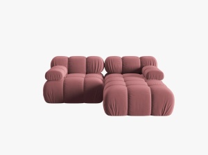 COLTAR MODULAR BELLIS, DREAPTA, 2 LOCURI, 191 CM, ROZ 63, TAPITERIE DIN CATIFEA, DESIGN DEOSEBIT - Img 6
