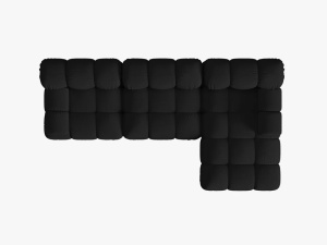 COLTAR MODULAR BELLIS, DREAPTA, 3 LOCURI, 285 CM, NEGRU 19, TAPITERIE DIN CATIFEA 3D, DESIGN DEOSEBIT - Img 6