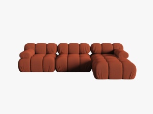 COLTAR MODULAR BELLIS, DREAPTA, 3 LOCURI, 285 CM, SCORTISOARA 44, TAPITERIE DIN CATIFEA 3D, DESIGN DEOSEBIT